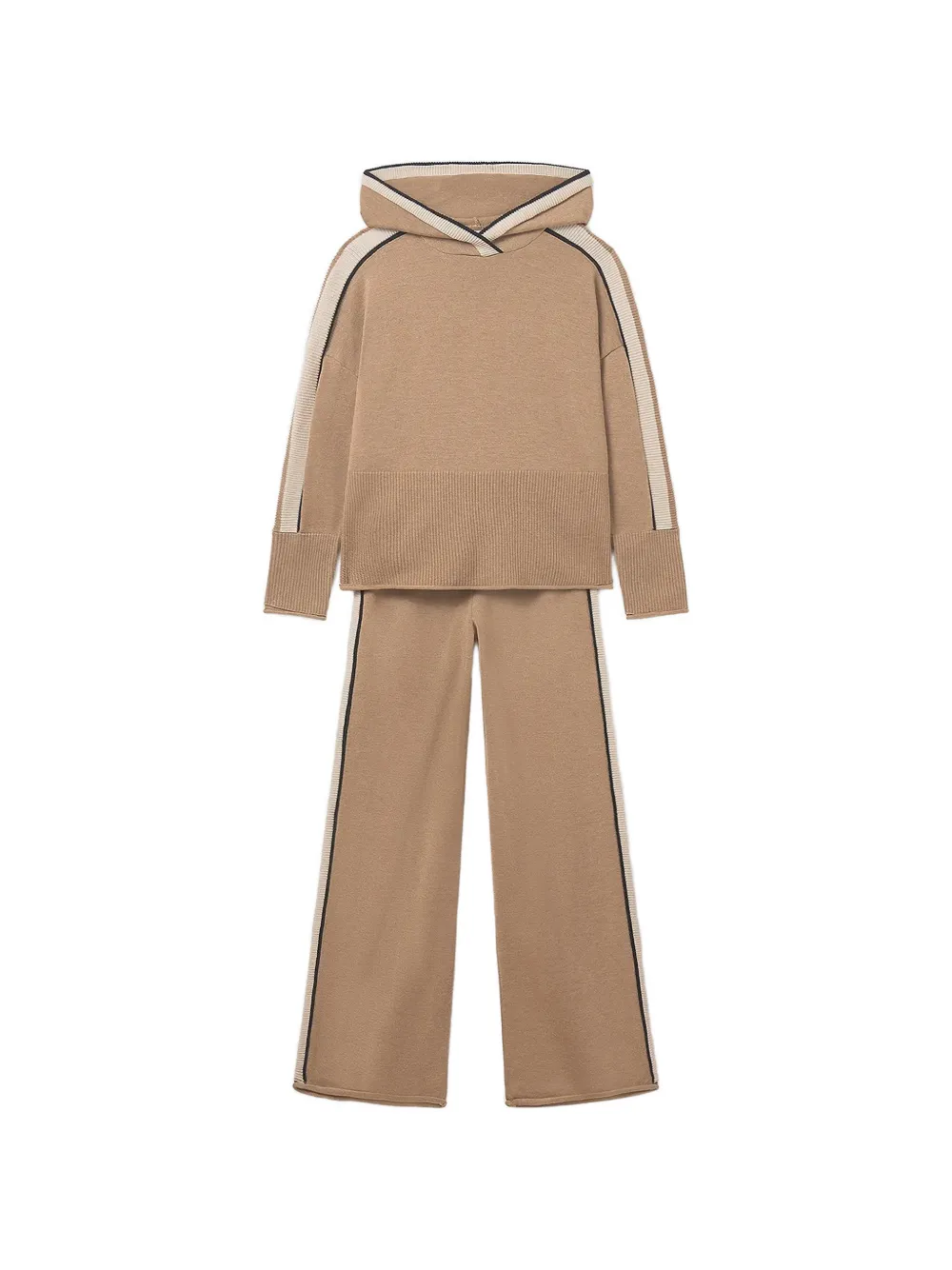 Mayoral striped-trim hooded tracksuit - Marrone