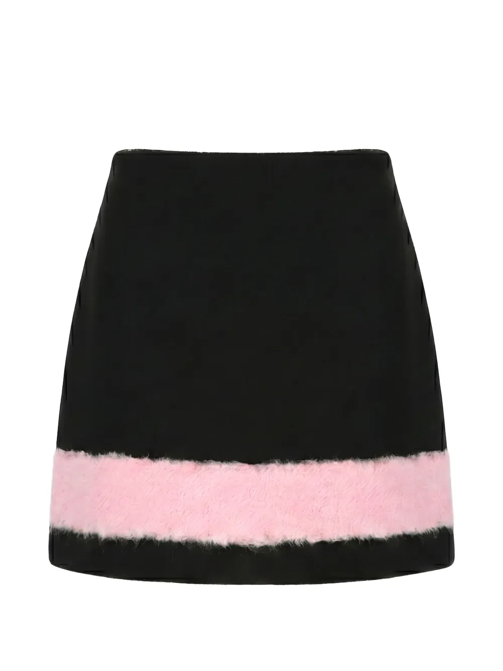 MSGM faux-fur trim mini skirt - Nero