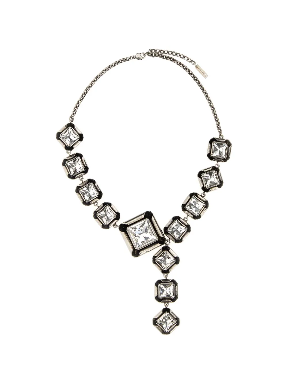 Givenchy Deconstructed Crystals drop necklace - Argento