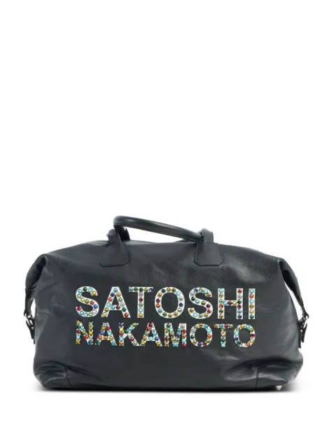 SATOSHI NAKAMOTO crystal-embellished logo-patch holdalls