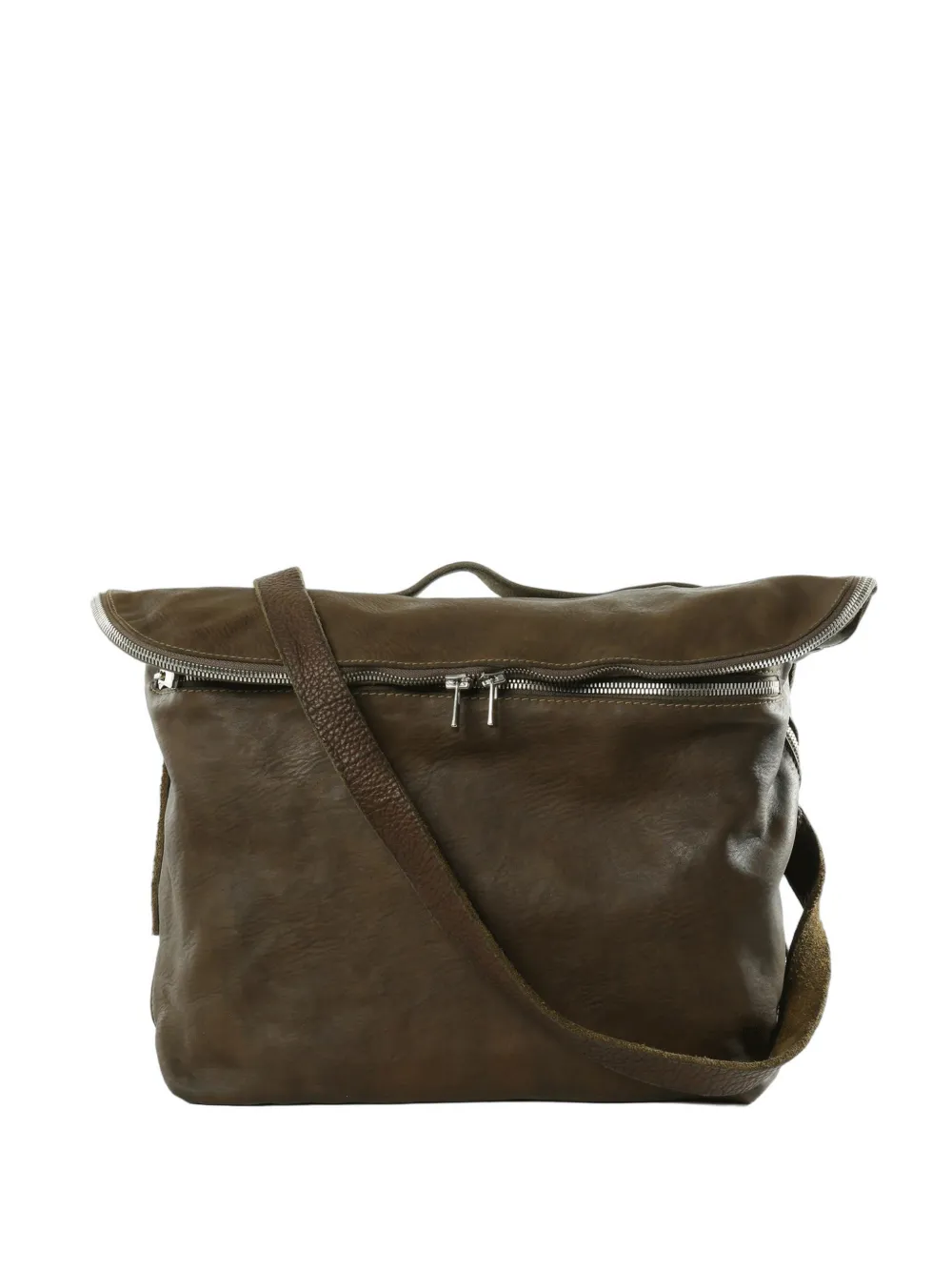 Guidi M10 zip-fastening messenger bag - Grün