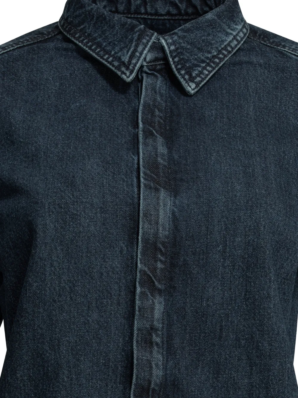  Sa Su Phi Camisa Vaquera Con Cierre Oculto - Azul 
