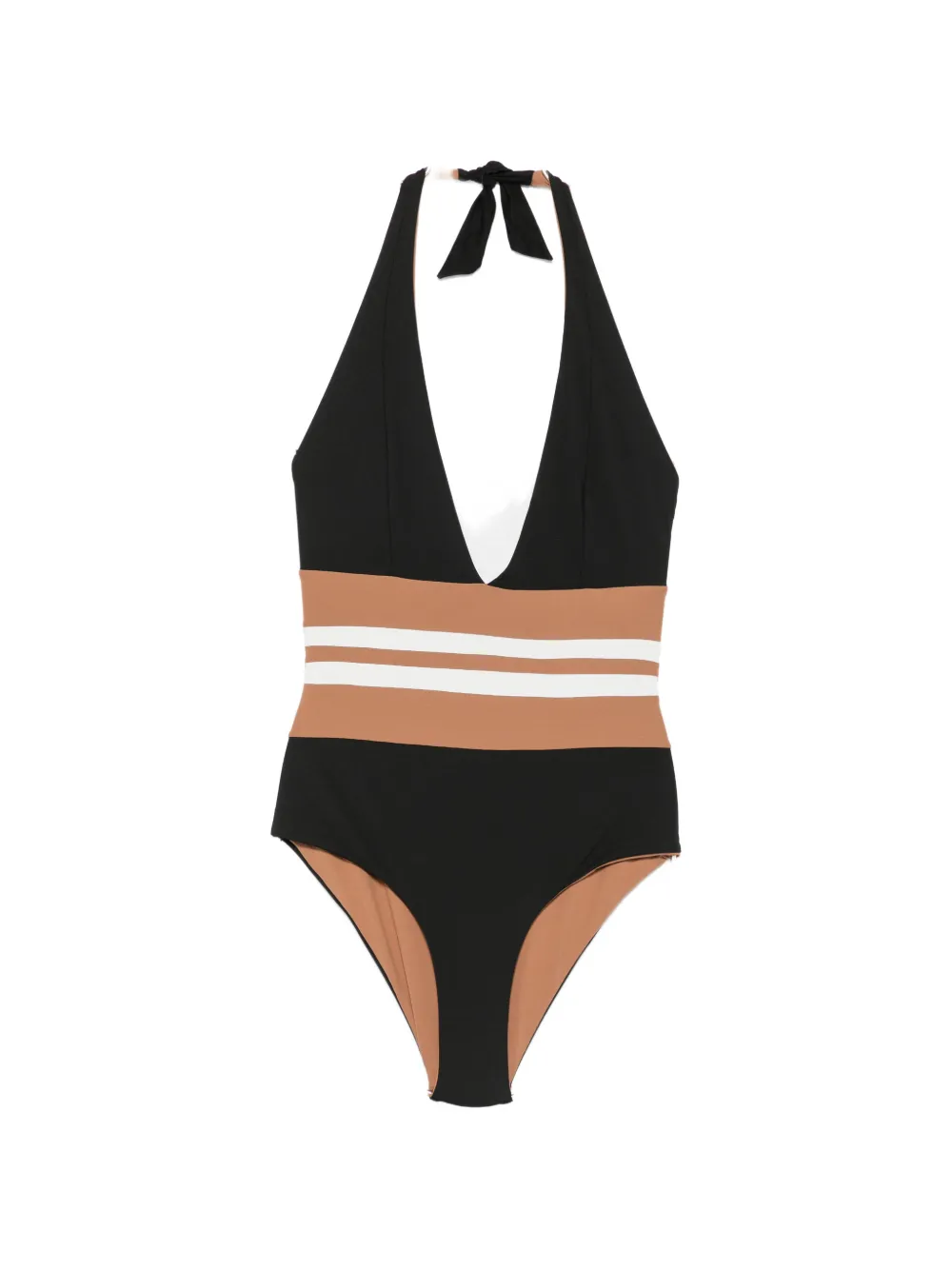 iu rita mennoia halter-neck swimsuit - Nero