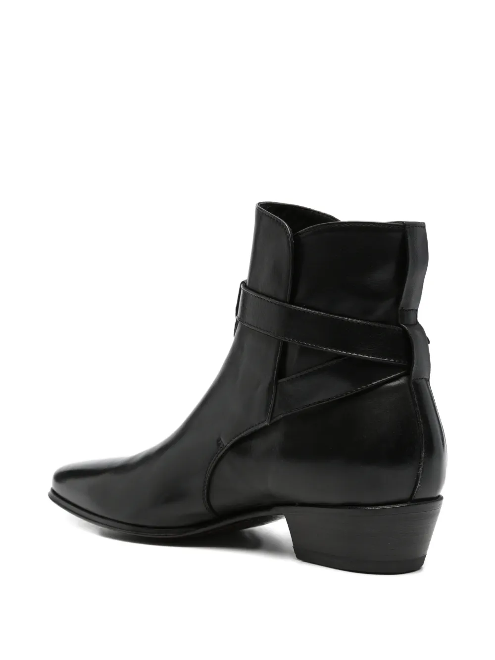 Cenere GB buckle-strap leather boots Zwart