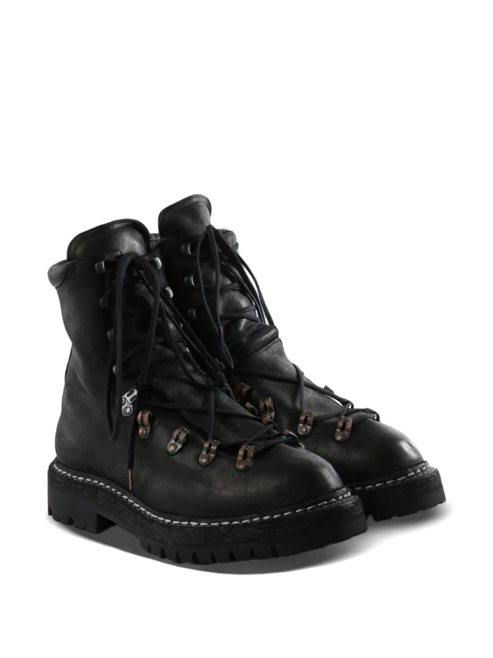 Guidi lace-up leather boots Zwart