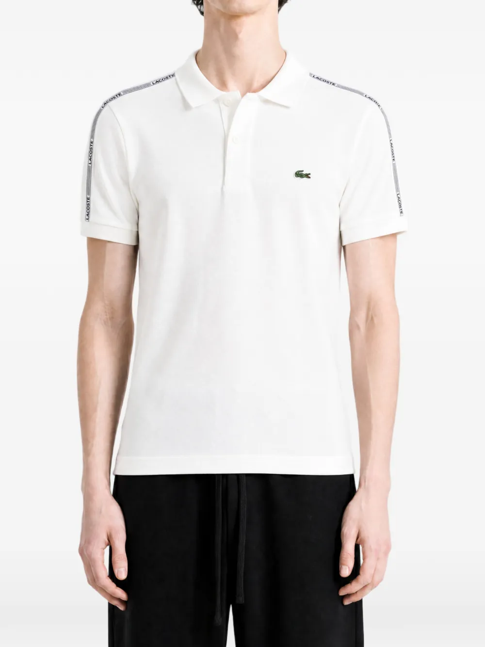 Lacoste Poloshirt met logoband Wit