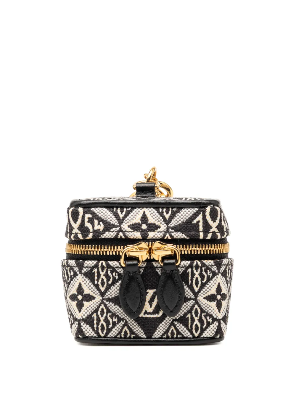 Louis Vuitton Pre-Owned 2021 Monogram Jacquard Since 1854 Vanity Bag Charm key chain - Black