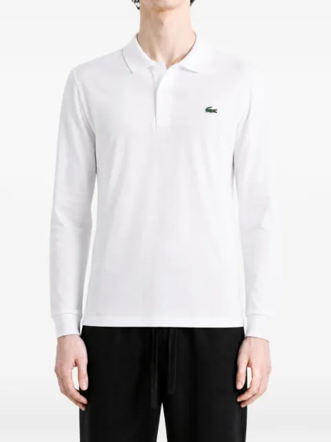Lacoste logo-patch long-sleeve polo shirt