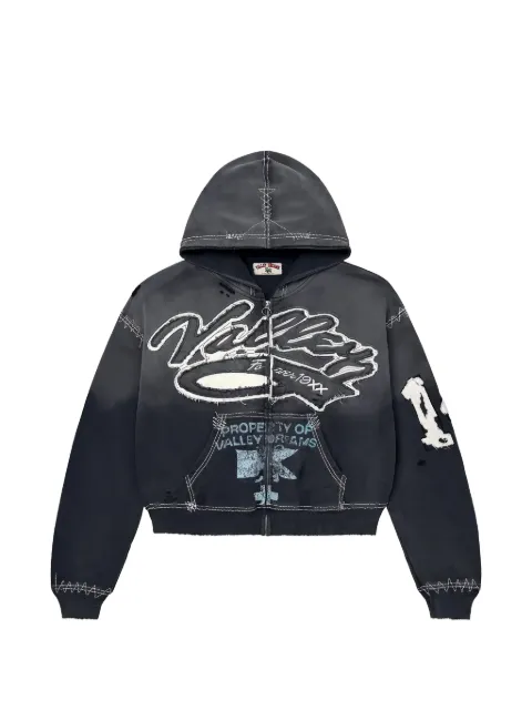 Vale logo-patch zip-up hoodie