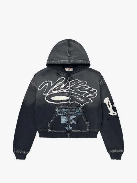 Vale logo-patch zip-up hoodie