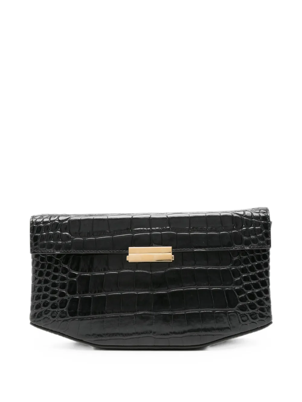 TOTEME croc-effect leather shoulder bag - Schwarz