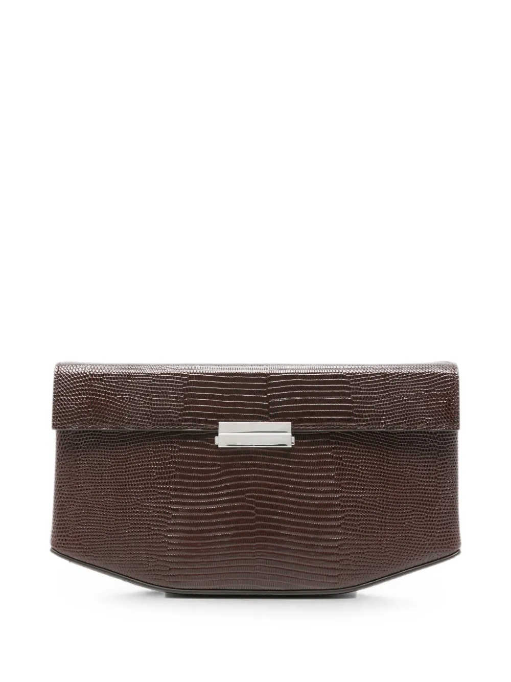 TOTEME lizard-effect leather shoulder bag - Marrone