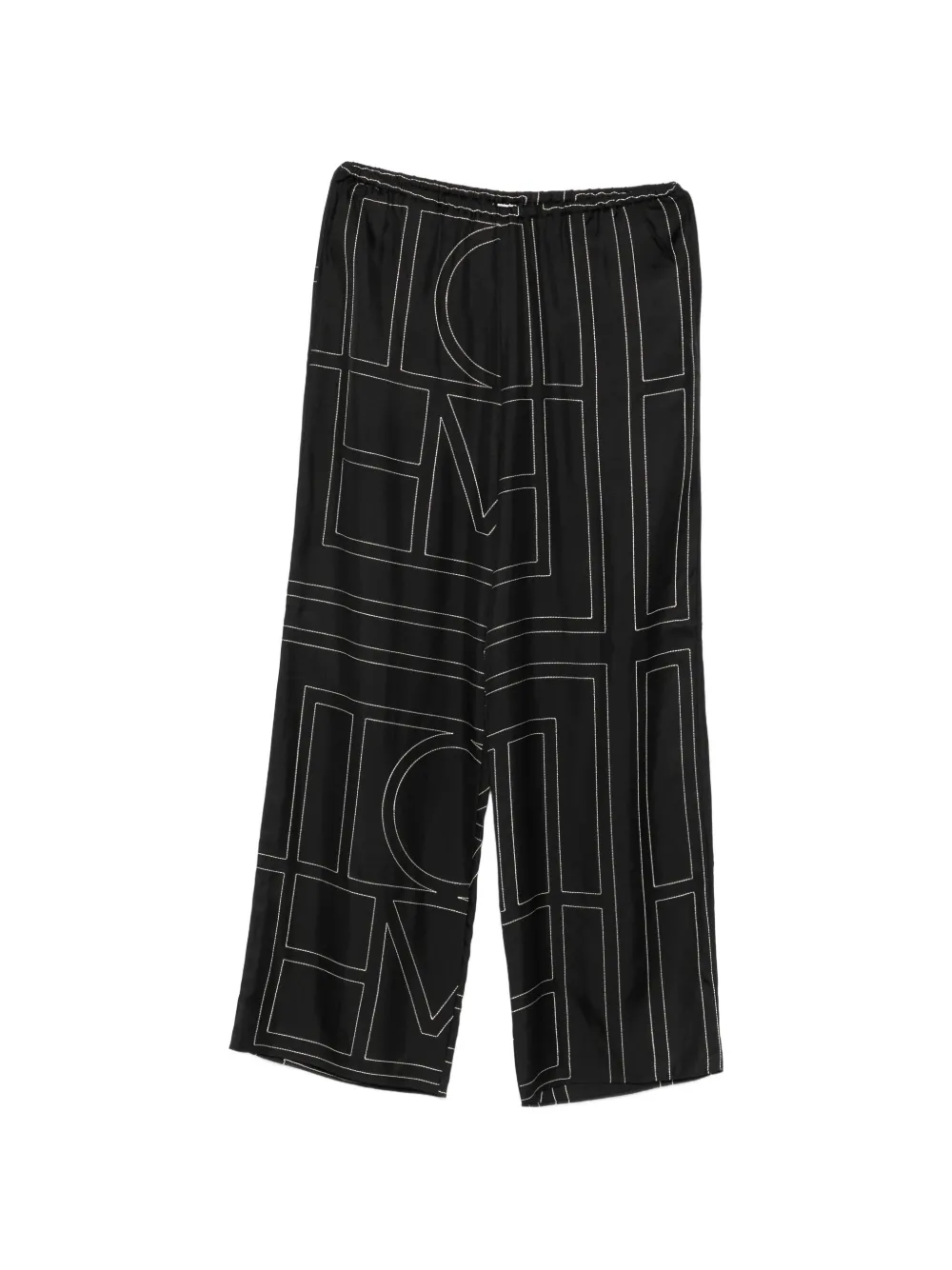 TOTEME monogram-print wide-leg trousers - Nero