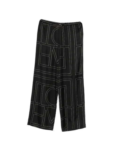 TOTEME monogram-print wide-leg trousers