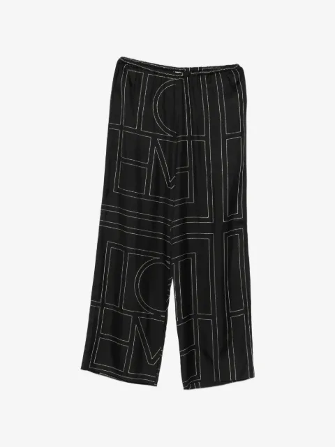 TOTEME pantalon palazzo à logo brodé