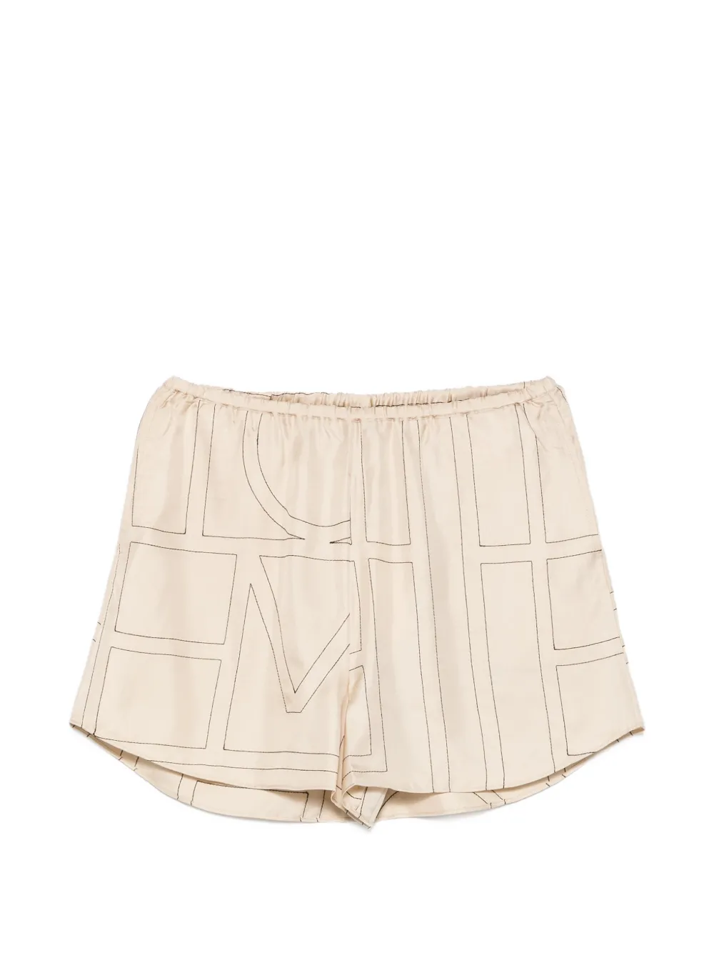 TOTEME monogram-print shorts - Toni neutri