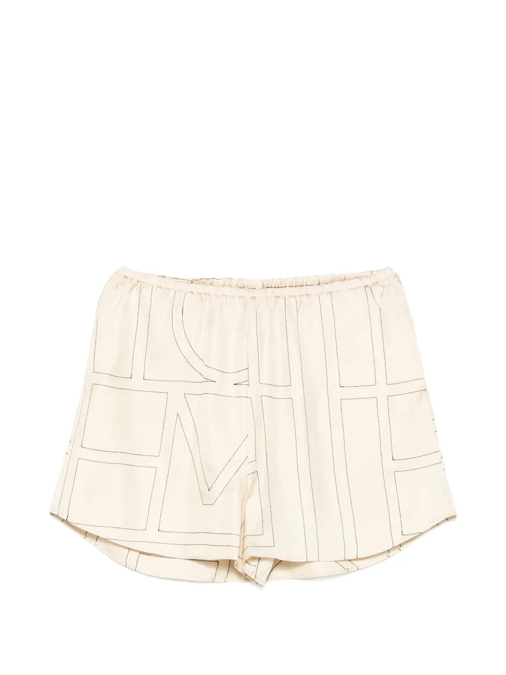 TOTEME monogram-print shorts - Toni neutri