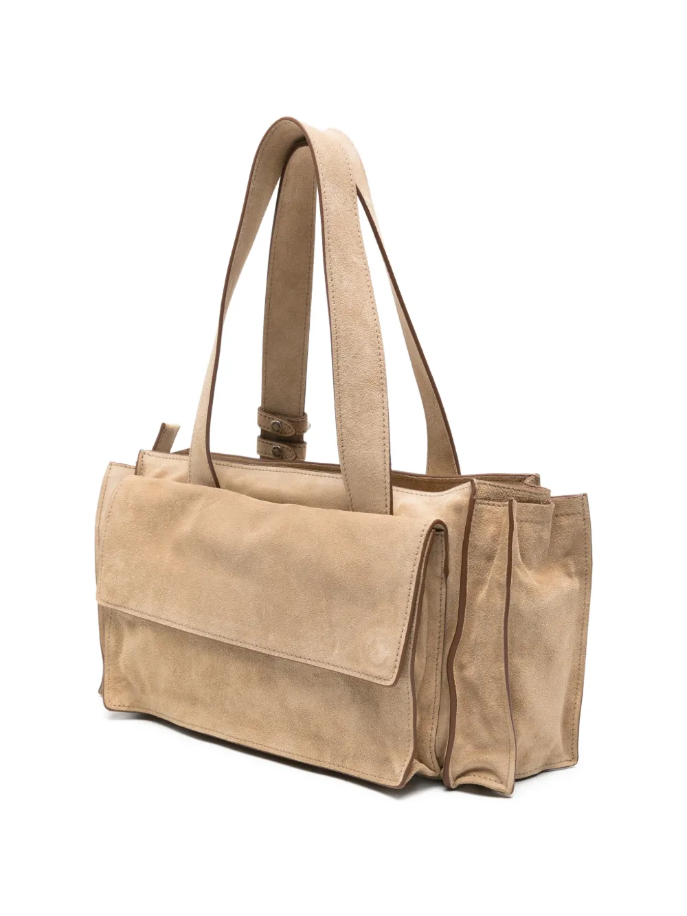 Miu Miu Utilitaire Suede Shopping Bag in Neutrals, view 3