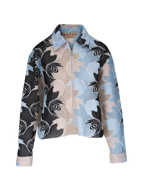Marni floral-embroidered mesh jacket