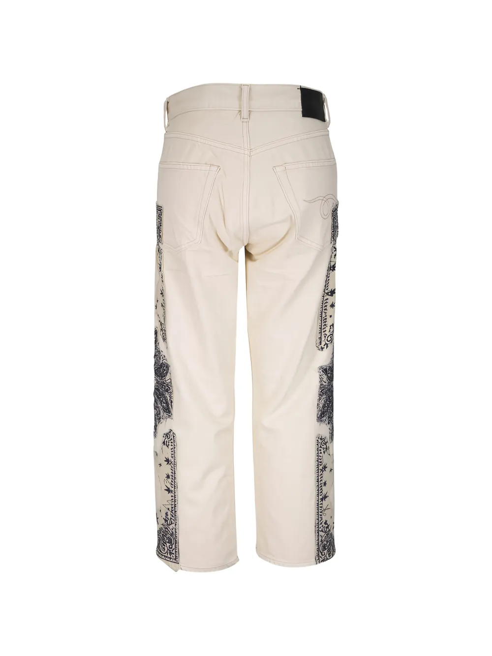 R13 Jeans met bandana patchwork Wit