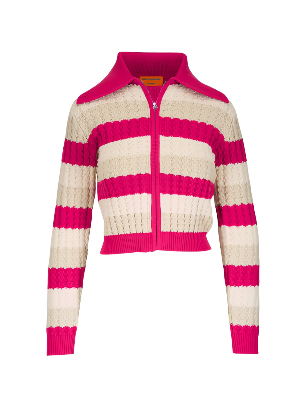 Guest In Residence Kirby striped zip-up cardigan - Rosso