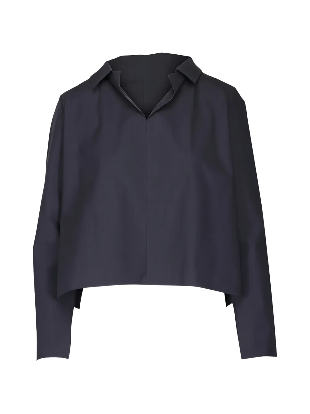 Peter Cohen cropped long-sleeve blouse - Blu
