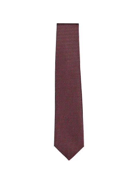 Isaia geometric-pattern silk tie