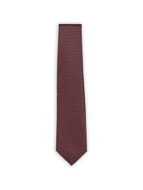 Isaia geometric-pattern silk tie
