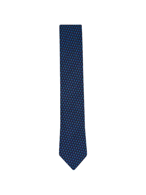 Zegna palm-tree-print silk tie
