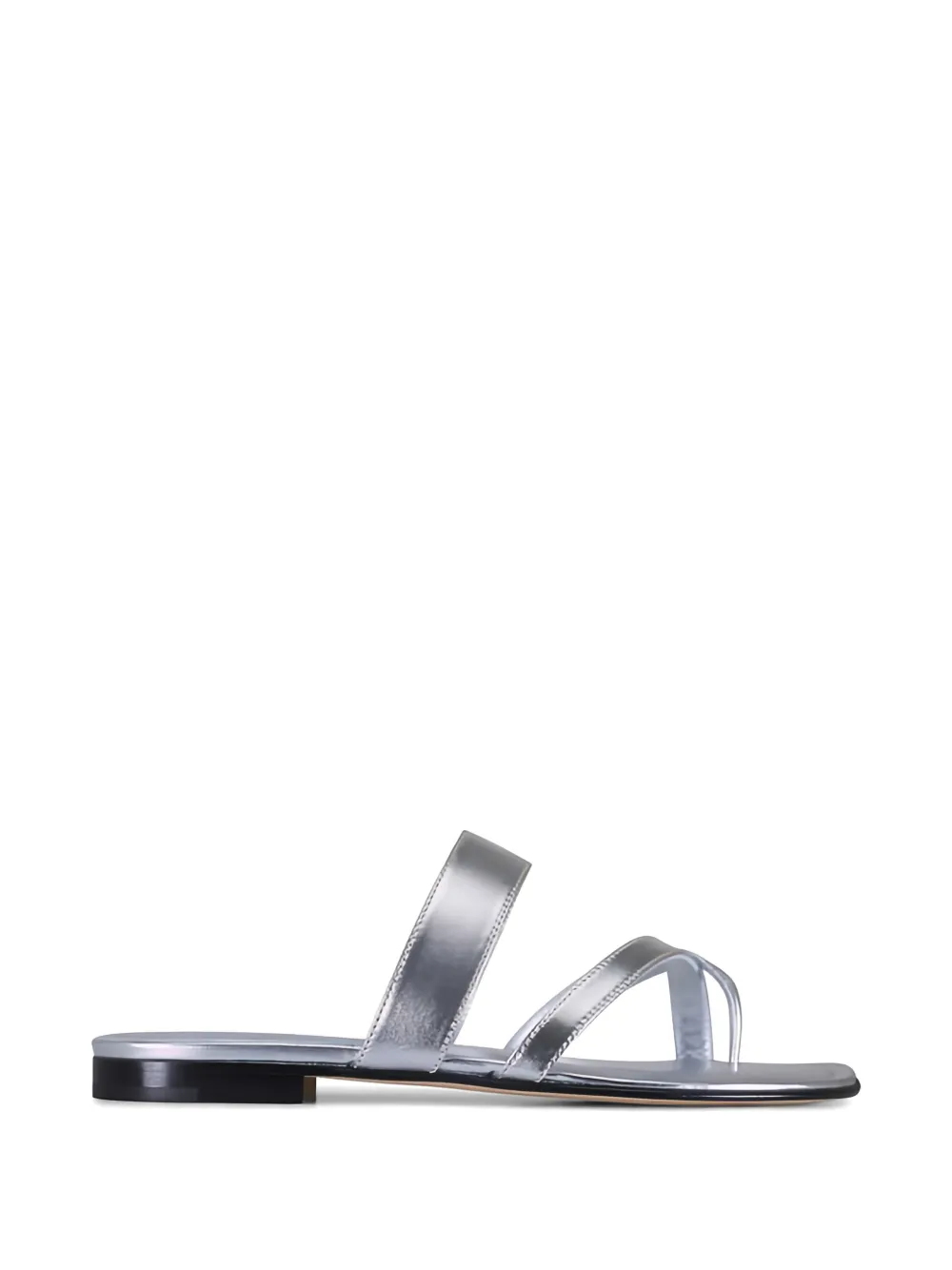 Manolo Blahnik Susa metallic-effect toe-strap sandals - Argento