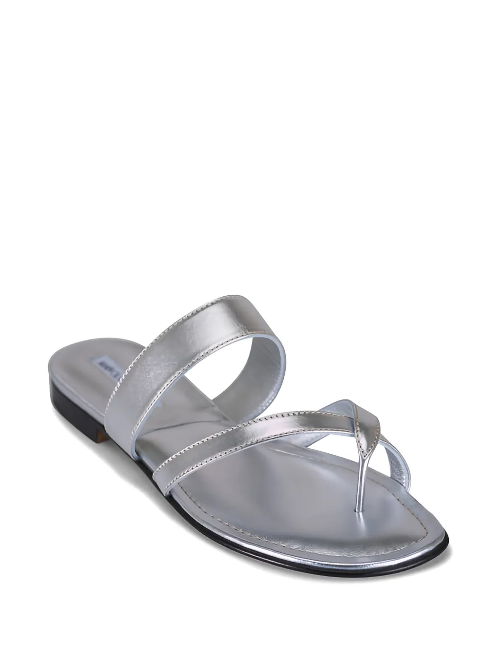 Manolo Blahnik Susa metallic-effect toe-strap sandals Zilver