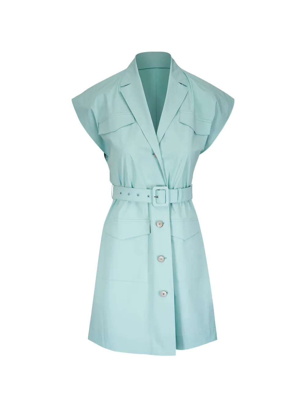 Antonelli belted button-down mini shirt dress - Verde
