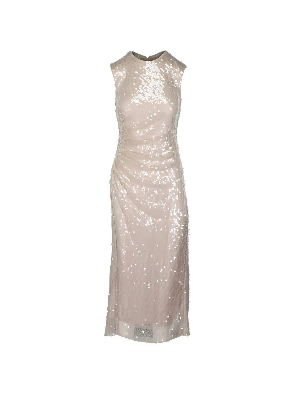 Veronica Beard sequin-embellished ruched dress - Nude