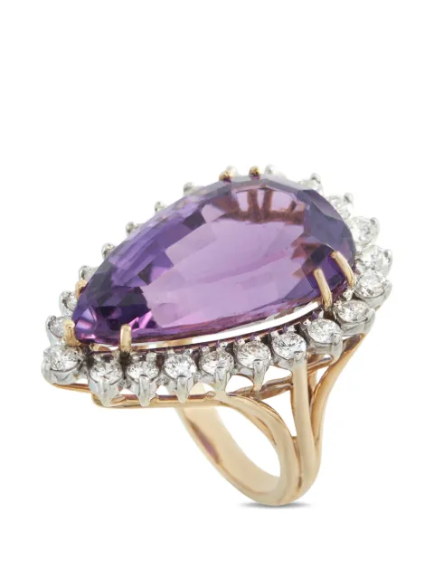 LB Exclusive amethyst and diamond halo ring
