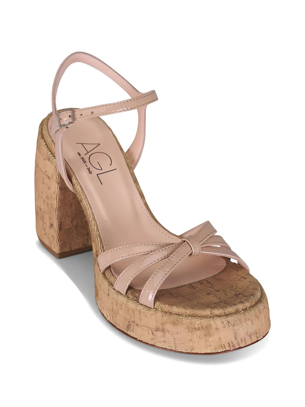 AGL bow-detail block-heel sandals Beige