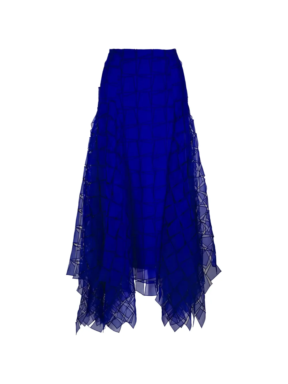 Akris geometric-pattern asymmetric maxi skirt - Blau