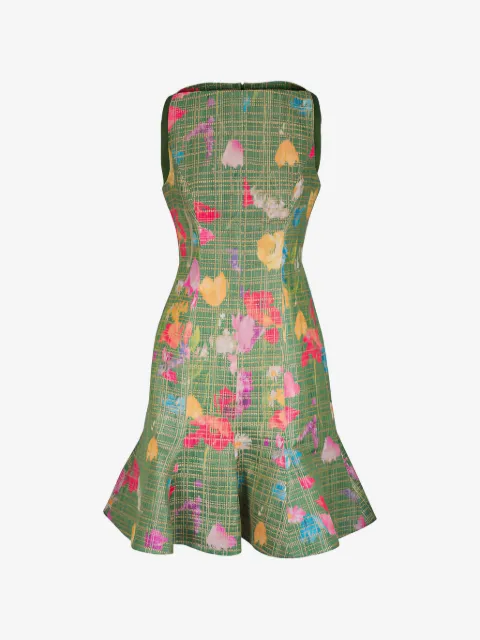 Lela Rose floral-print ruffled mini dress