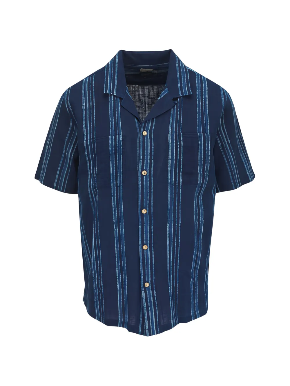 Faherty Striped-pattern Short-sleeve Shirt In Blue