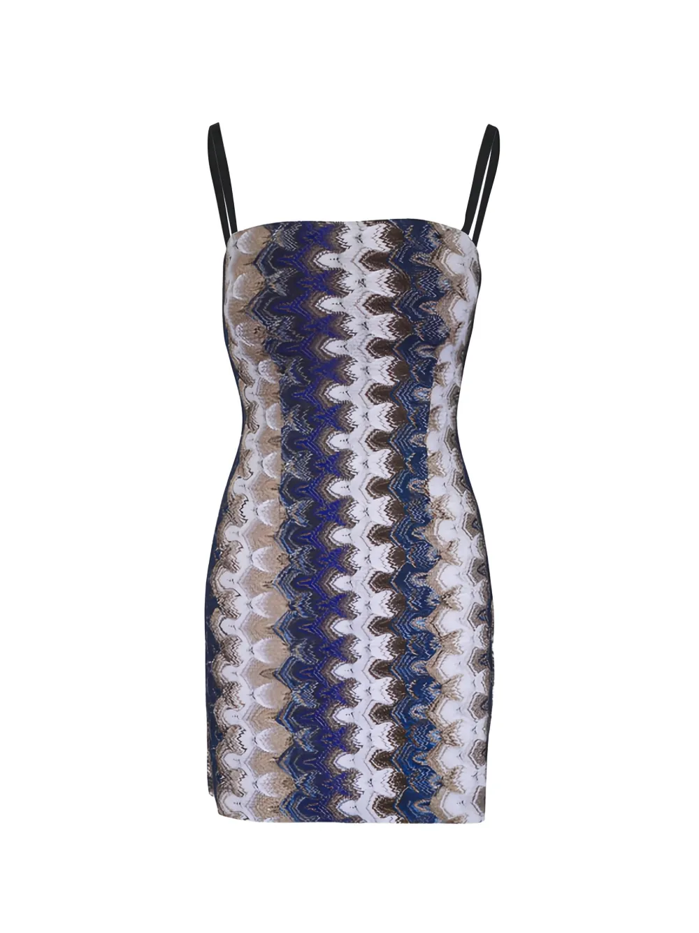 Missoni zigzag-knit sleeveless mini dress - Blue