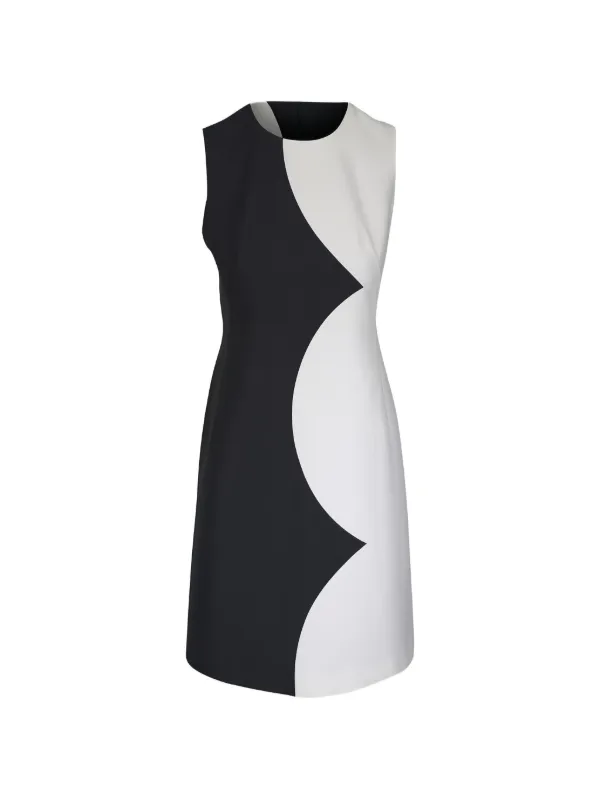 akris black dress Women's Cloud Print Cotton-Silk Sheath - Ecru Variant:Large featuring a hidden placket Black Lace Ruffled Tulle Extended Width