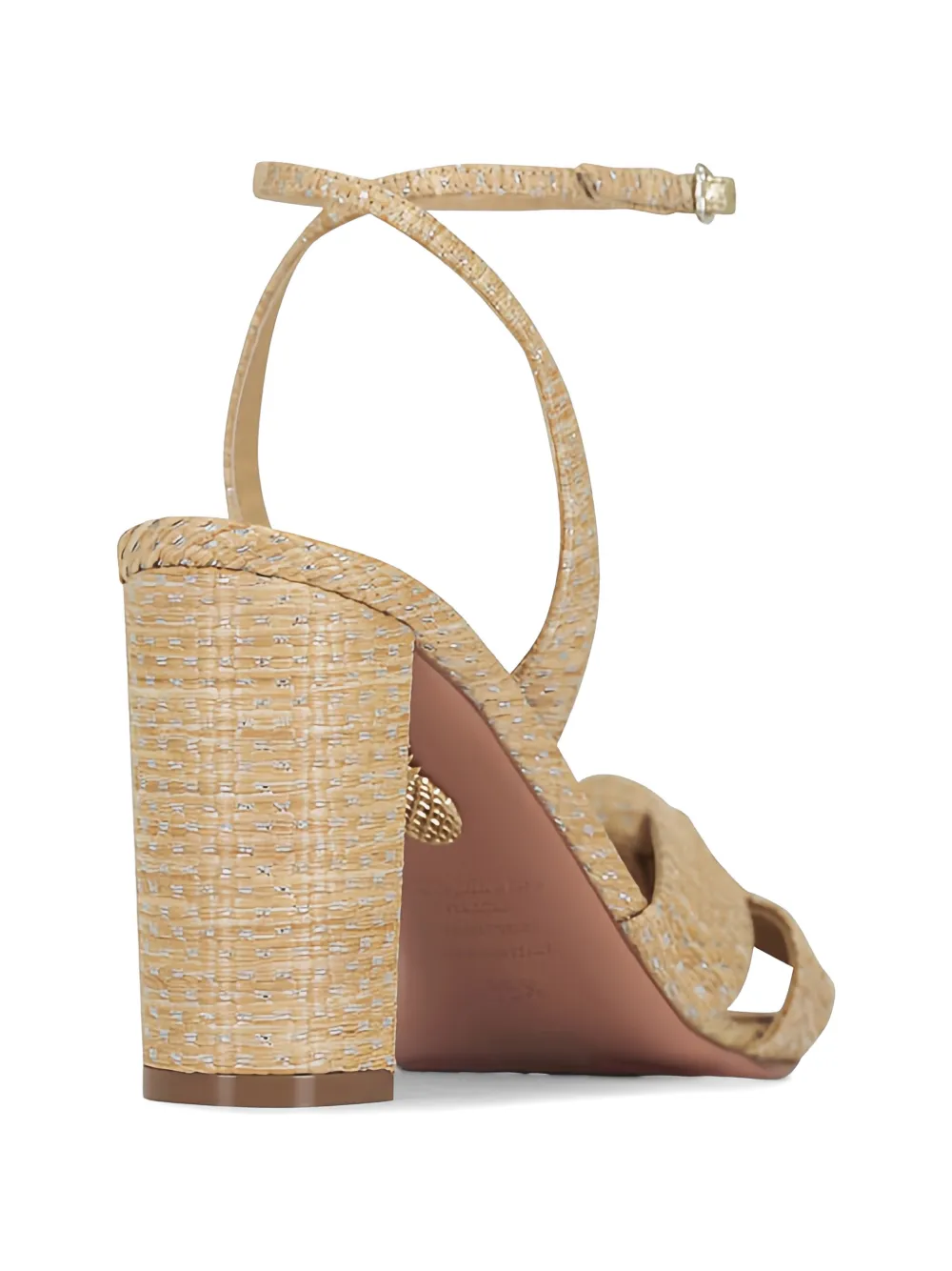 Aquazzura knot-detail block-heel sandals Beige