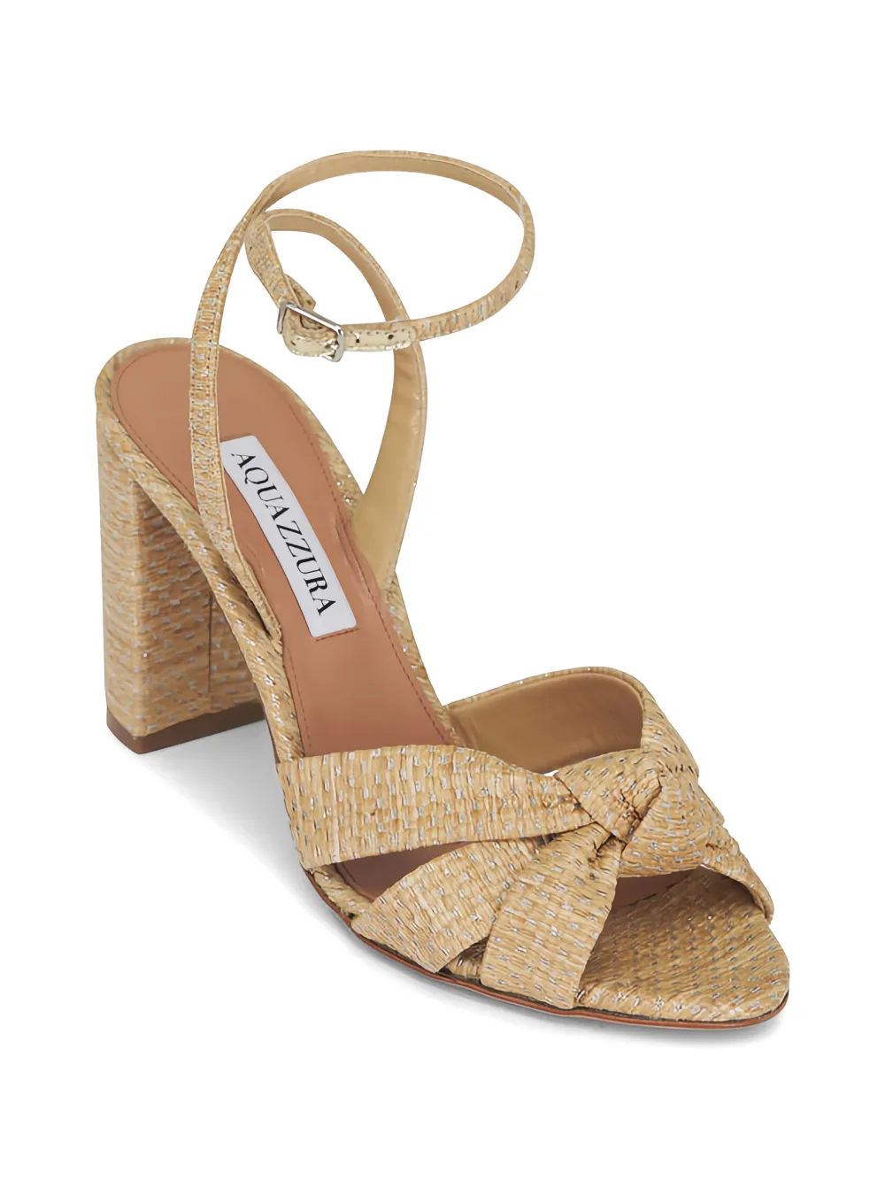 Aquazzura knot-detail block-heel sandals Beige