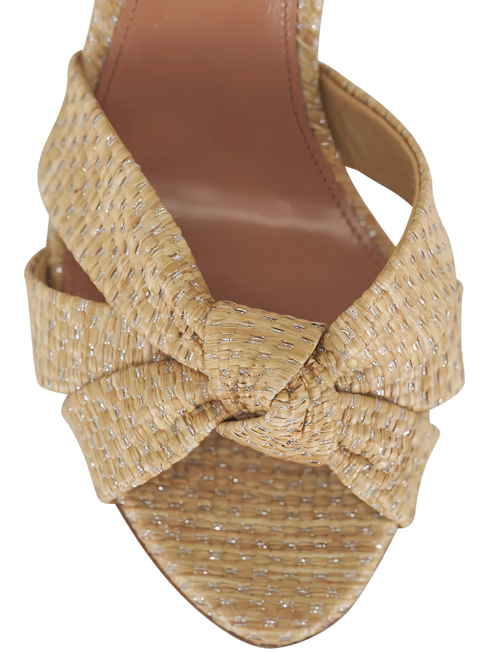 Aquazzura knot-detail block-heel sandals Beige