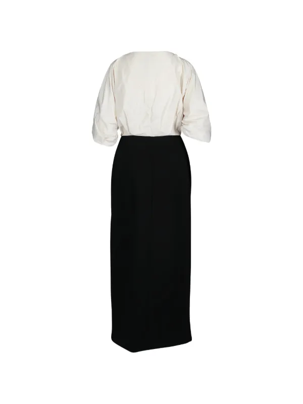 linen midi dress beige Cotton Square Neck Tiered 48