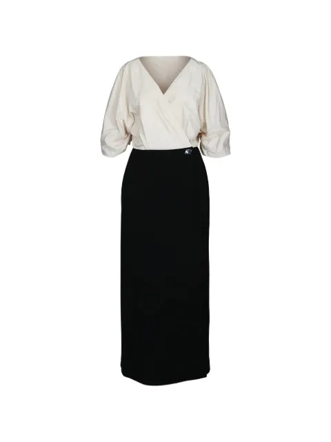 STAUD two-tone wrap-style dress