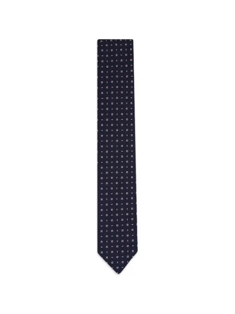 Zegna geometric-pattern silk tie