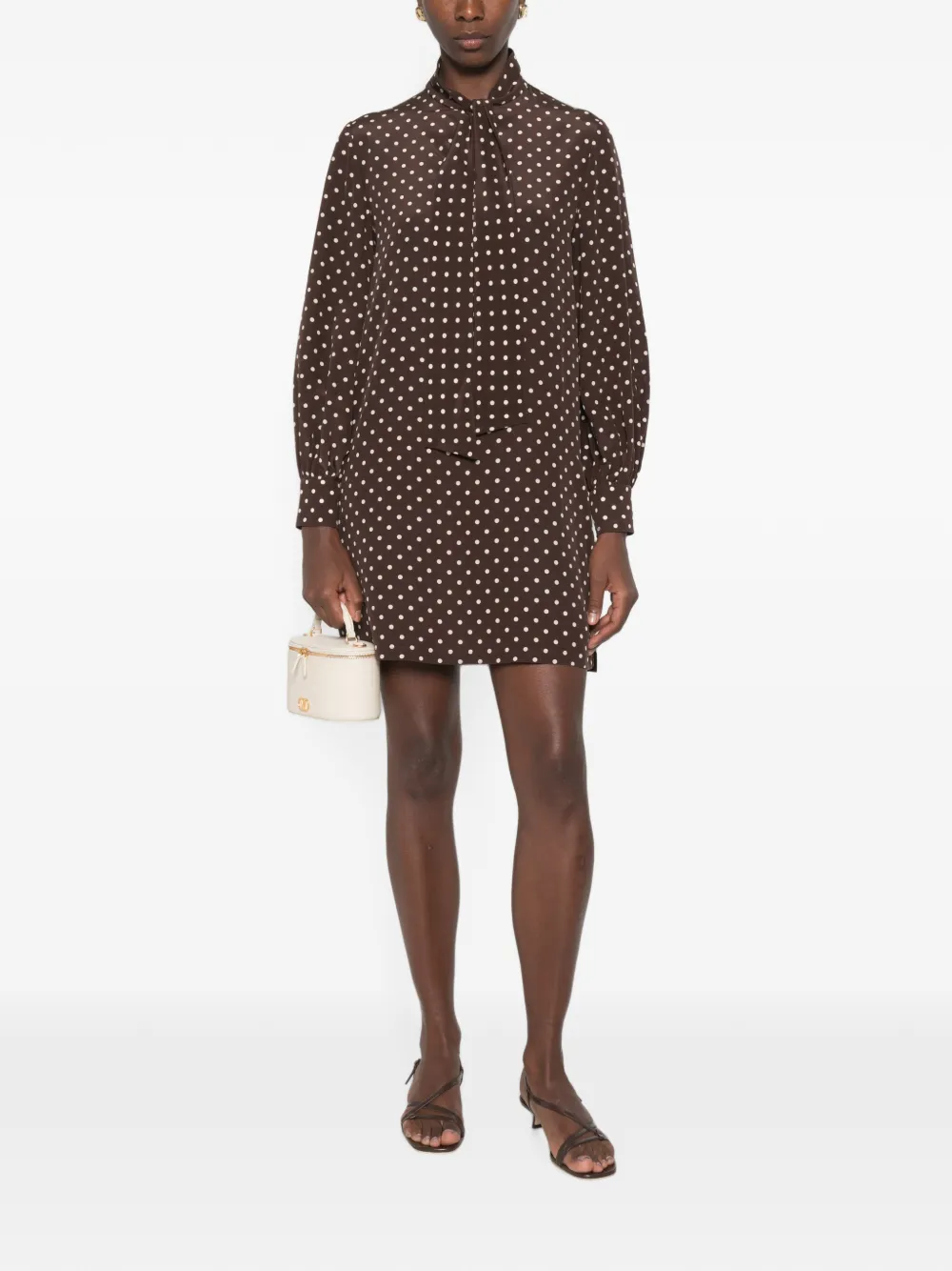 Valentino Garavani Mini-jurk met stippen Bruin