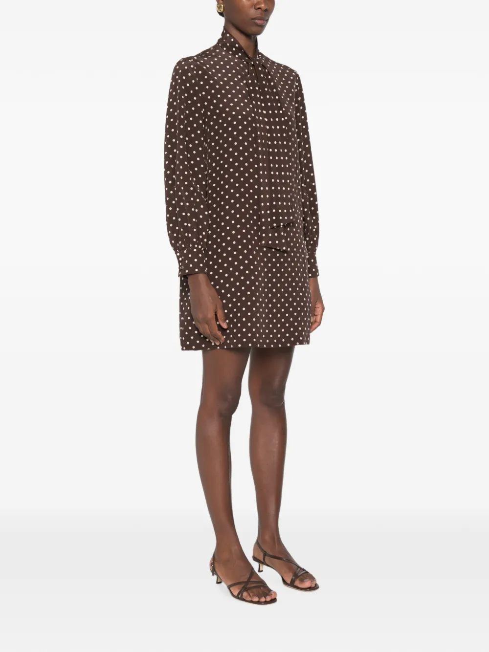 Valentino Garavani Mini-jurk met stippen Bruin