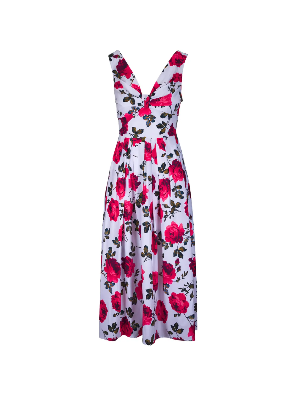 Carolina Herrera floral-print pleated dress - Weiß