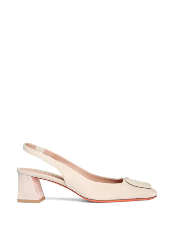 Santoni Buckle-detail Slingback Sandals in Neutrals
